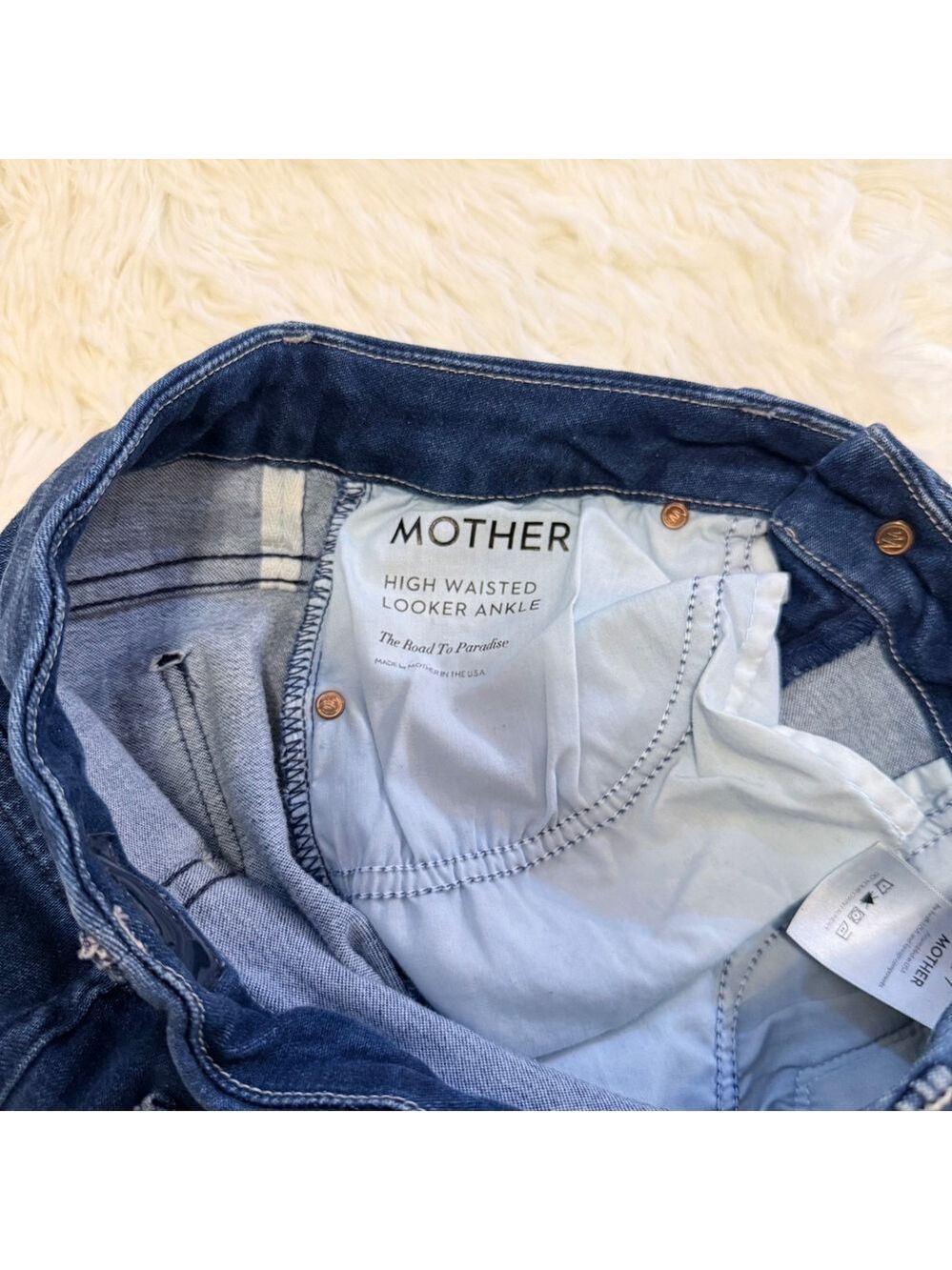 Mother High Waisted Looker Ankle Jeans Dark Wash Skinny Size 27 Designer Vibe - Picture 6 of 6